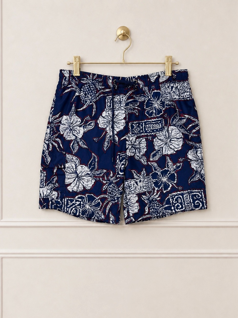 Vintage Big Dogs Men’s Medium Hawaiian Tropical Swim Trunks Board Shorts 1990’s